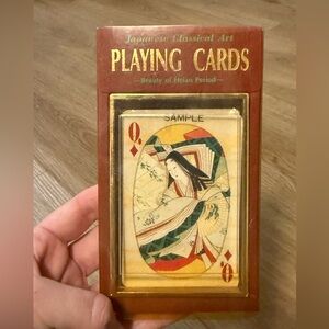 NWT Vintage Japanese Classical Arts Playing Cards Heian Period Gold Embossed